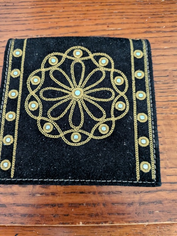 Vintage Zardozi Bejewelled Black Velvet Wallet
