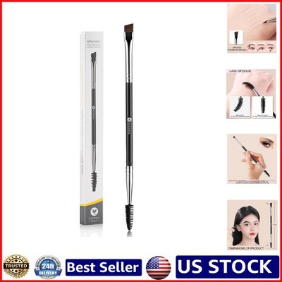 Professional Duo Angled Eyebrow Brush with Spoolie - Precision Shaping Tool