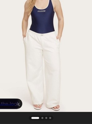 PARKE x  Target Women's Cream Wide-Leg Elastic Waist Sweatpants Regular l Sz S
