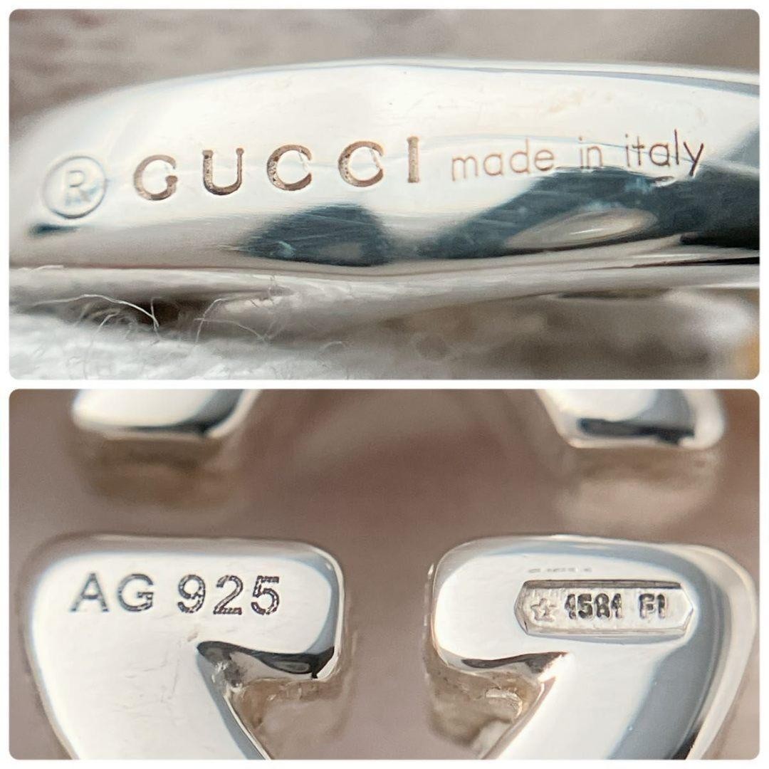 Gucci 925 Silver Interlocking Earrings Hook Swing… - image 4