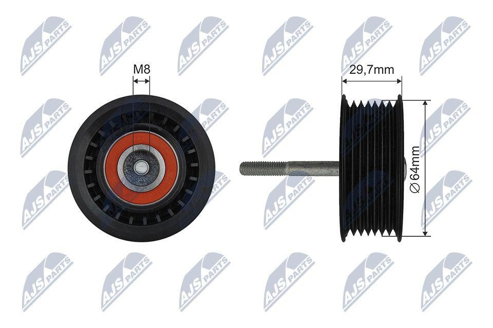 NTY Tensioner Pulley Serpentine Belt RNK-ME-056 For Mercedes-Benz