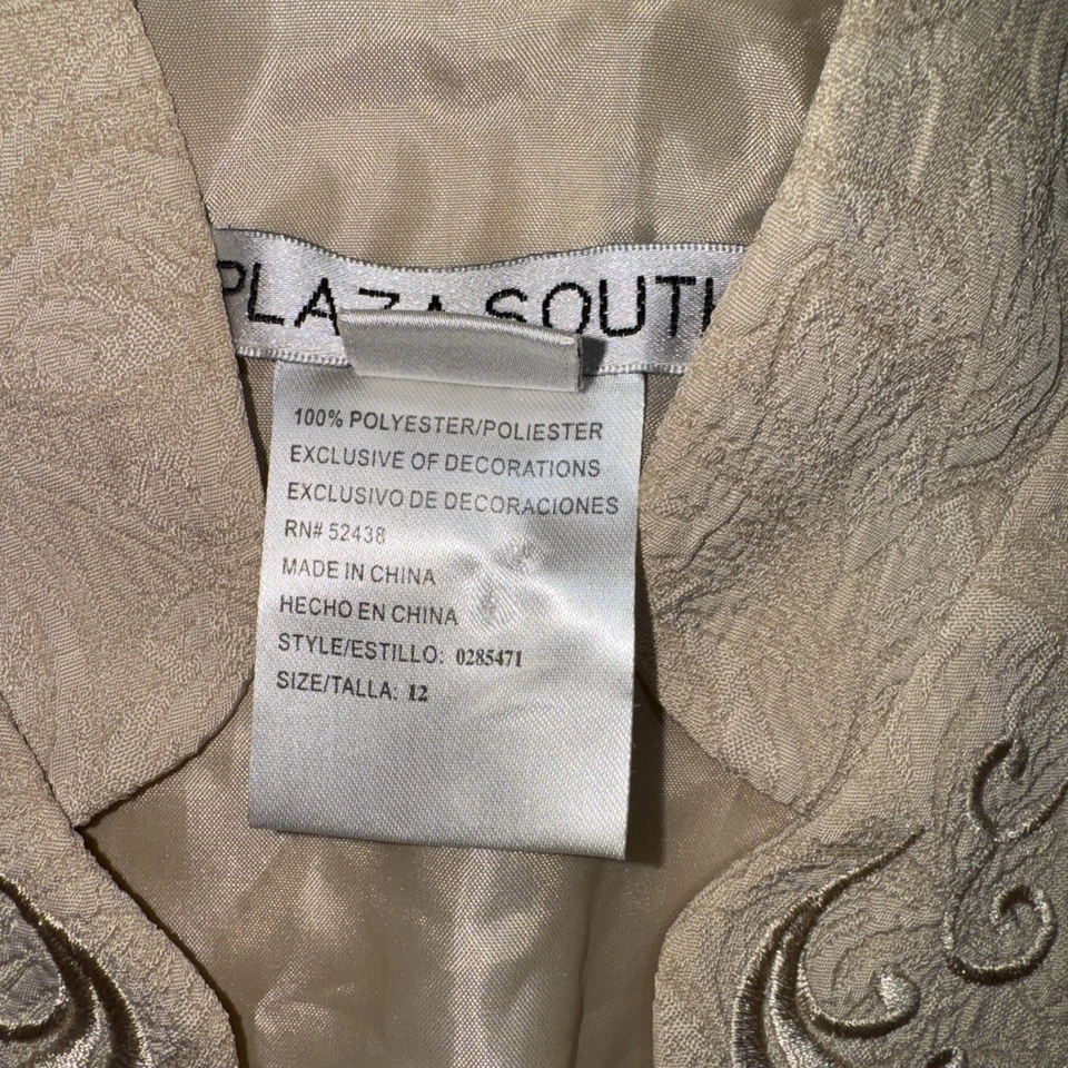 Plaza South Chaqueta Falda Traje Conjunto Mujer 12 Midi Elegante Beige Iglesia Formal Foto 4 de 4