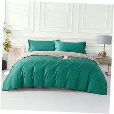 Teal Duvet Cover Size 3 Pieces Extra Soft 100 Cotton Bedding Queen Aneska