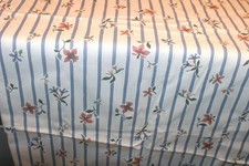 Waverly Garden Party Cotton Fabric Remnant Floral Stripe 46" x 48" USA Made