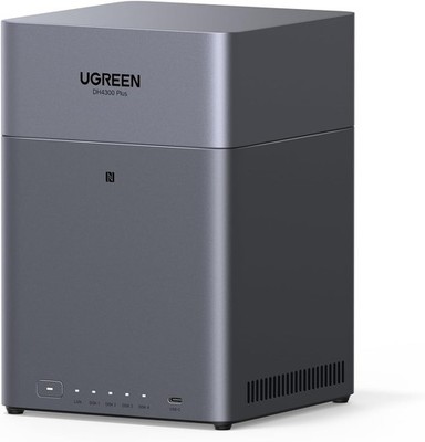 UGREEN NASync DH4300 Plus 4-Bay Desktop NAS, 2,5 GbE-LAN-Port, 8GB LPDDR4X RAM