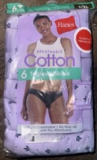 Hanes  6-Pair Women's Bikini Underwear Panties Cotton Blend Purple  XL/8