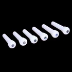 6x Bone Guitar Pin Unslotted Peg Luthier White H01-N