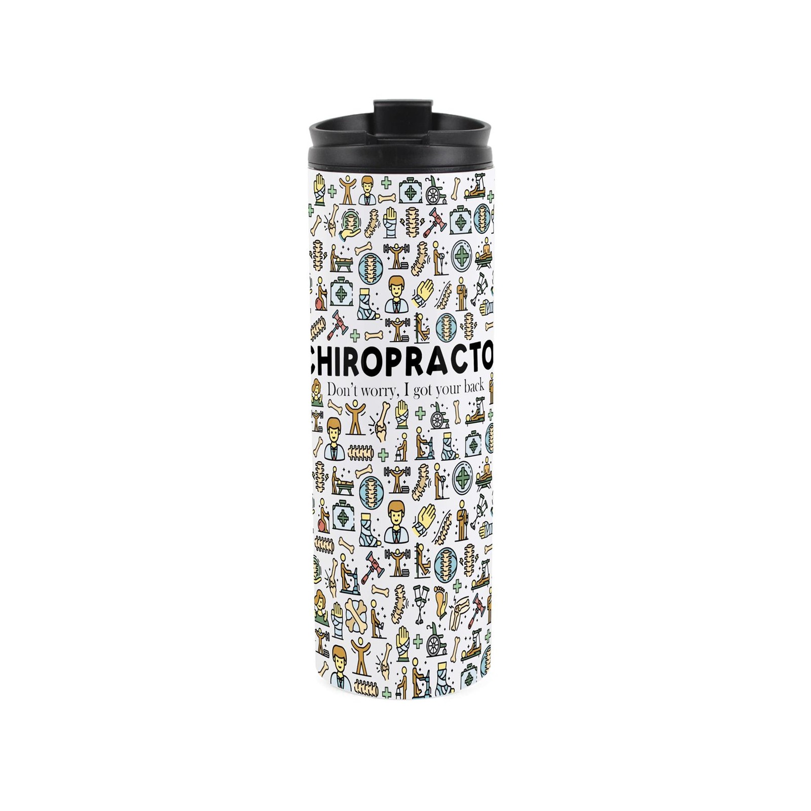 Chiropractor Travel Flask - Reusable Stainless Steel Vacuum-Sealed 500ml Gift