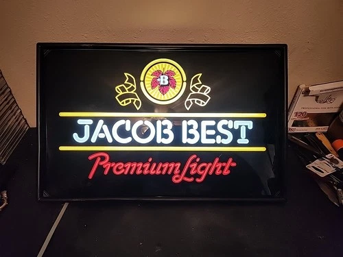 Vintage 1982 Jacob Best Lighted Beer Sign Premium Light Pabst Neo Neon Faux Rare