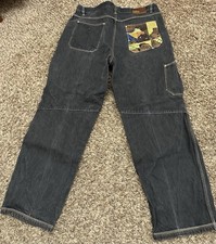 Platinum Fubu Jeans Fat Albert Streetwear Baggy Y2K HipHop Urban Size 40x34