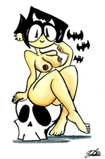 Aceo Original Hand Drawing painting mini art card ooak,Halloween unique card