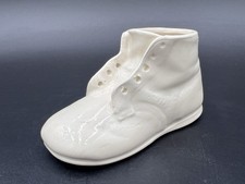 VTG White Ceramic Baby Shoe Planter Nursery Decor Bootie Vase Cottagecore MCM