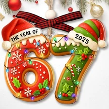 67 Ornament – The Year Of 67 Ornament – 67 Meme Christmas Ornaments – 67 Gift...