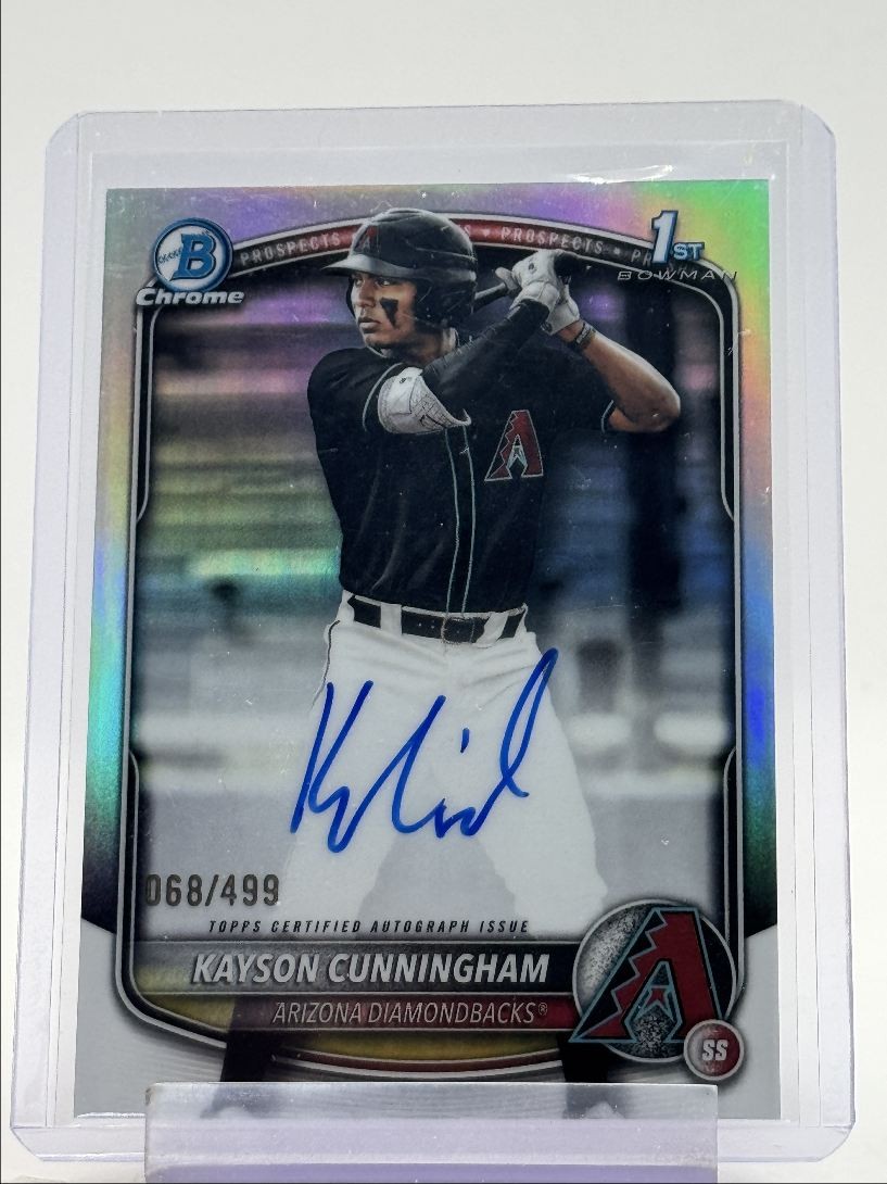 KAYSON CUNNINGHAM 2025 BOWMAN CHROME DRAFT 1ST REFRACTOR AUTO /499 Q5451