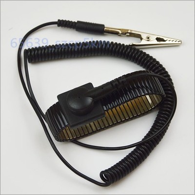 NEW Anti Static Antistatic ESD Adjustable Metal Wrist Strap Band Black  #zn