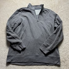 Izod Saltwater 1/4 Zip Sweatshirt Relaxed Classic Mens Large Gray