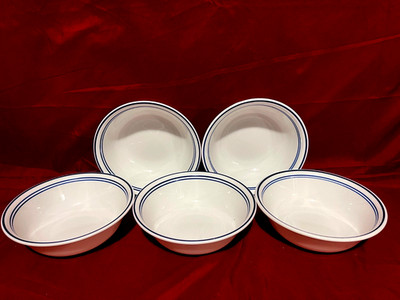 Corelle Cafe Blue Cereal/Soup Bowls 6 1/4'' (Set Of 5) USA
