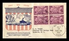DR JIM STAMPS US COVER NORTHWEST TERRITORY FDC SCOTT 795 BLOCK OF 4 FIDELITY