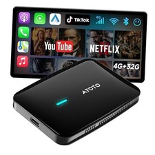 Magic AI Box Wireless CarPlay Android Auto Adapter, Car Jet Black Finish