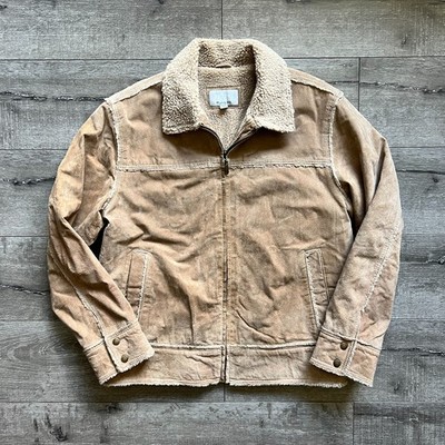Wilsons Leather M. Julian Suede Shearling Bomber Jacket Tan Men's Size Medium M