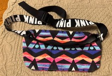 Victoria's Secret Pink Fanny Pack Belt Bag Black with Geometric Logo