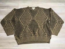 Vintage 90s Expressions Abstract Geometric Sweater Pullover Grandpa Core Size L