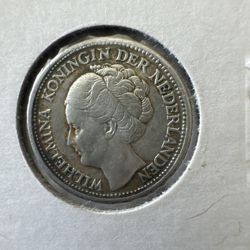 1944D   CURACAO-  1/4 GULDEN  (.640 SILVER)  - STRUCK @  U.S. DENVER MINT