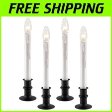 Bright White Candlesticks Adjustable Height Onyx Pack 4