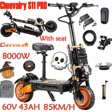 Cheevalry S11 PRO E-Scooter 8000W 60V 43AH Folding E- Scooter 11in Offroad +seat