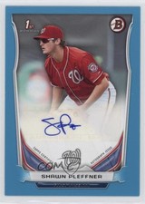 2014 Bowman Retail Prospect Auto Blue 397/500 Shawn Pleffner #PA-SP Auto 0f8