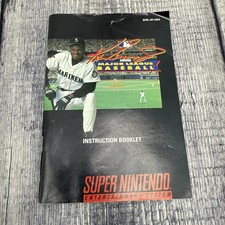 Ken Griffey Jr Major League Baseball Manual Instruction Booklet SNES Authentic