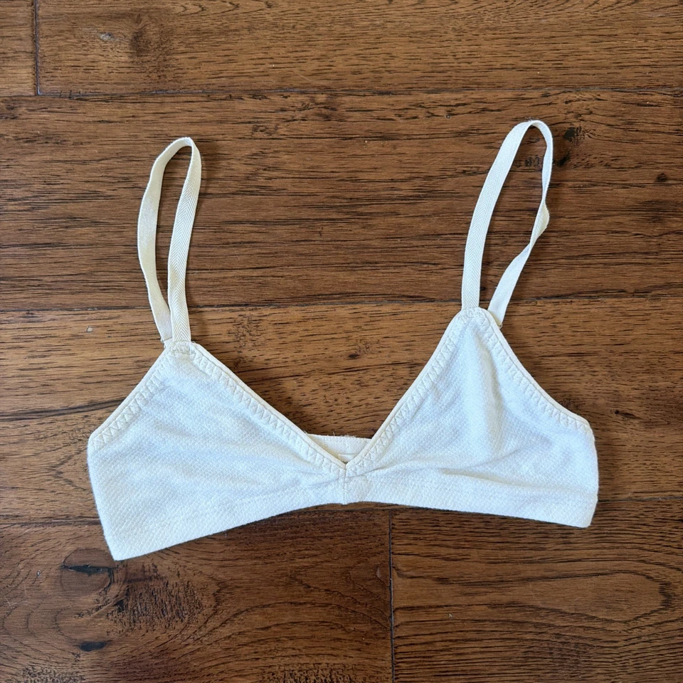 Бюстгальтер ARQ Susanna маленький лот из 3 S хлопок пике черный синий кремовый мягкий органический  - Изображение 2 из 4