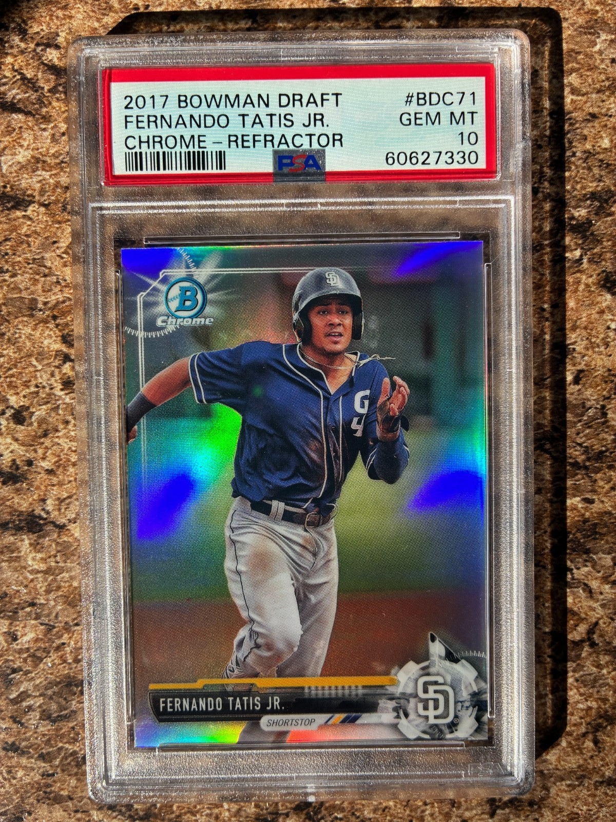 2017 Bowman Draft Chrome FERNANDO TATIS JR. RC "Refractor" PSA 10