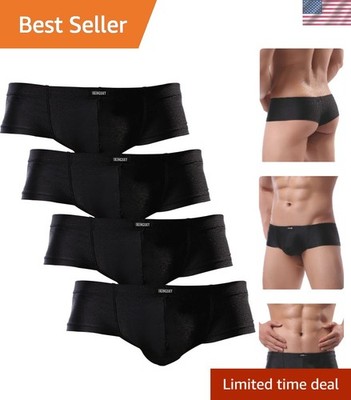 Men's Cheeky Thong Underwear Sexy Mini Cheek Boxer Briefs