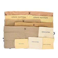 LOUIS VUITTON Logo 10 Set Dust Bag Drawstring Canvas Cotton Beige Brown 09KP301