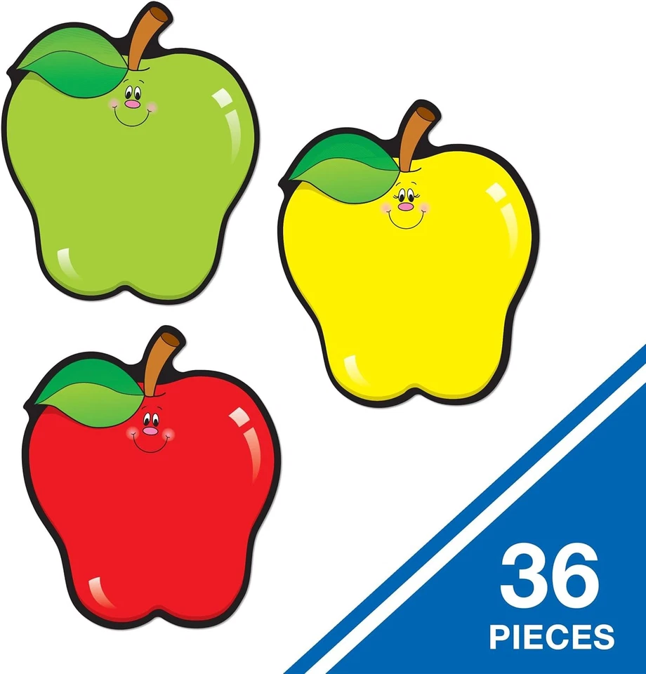 Carson Dellosa 36 piezas recortes de manzana, rojo, amarillo y verde decoración de regreso a la escuela Foto 2 de 4