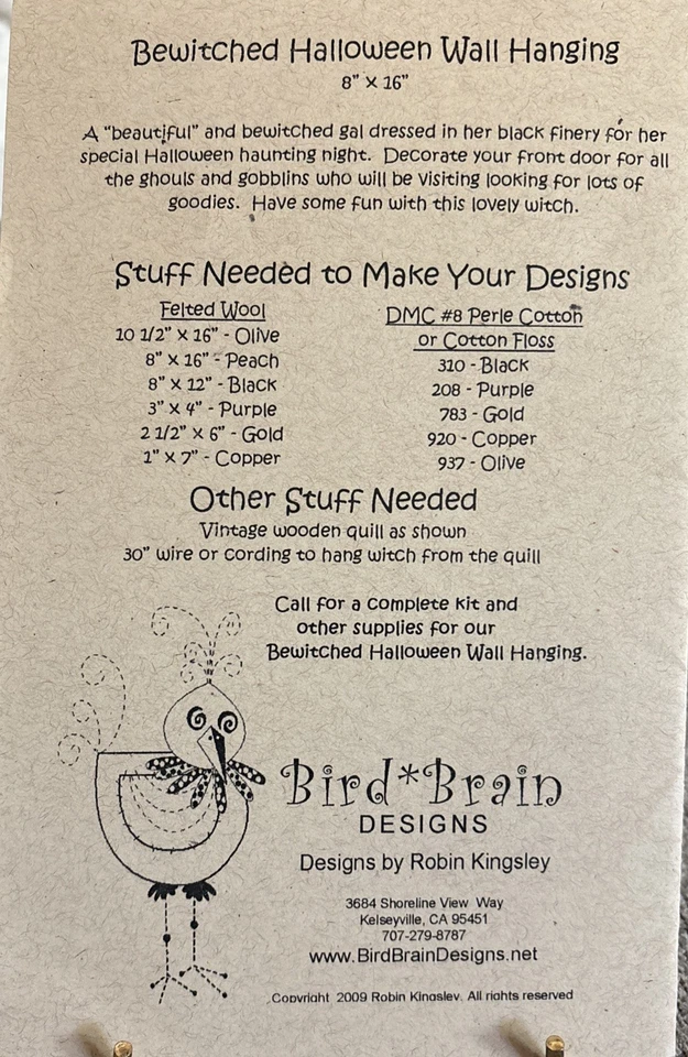 “Bird Brain Designs” Cut & Uncut Patterns. 2 Wall Hangings and 1 Table Runner - Image 3 of 4