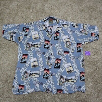 Pineapple Connection Hawaiian Button Shirt Surf Hula Aloha Men's XL Extra Large 