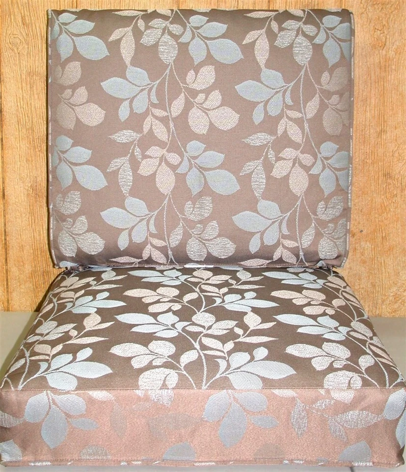 Juego de asientos profundos para exteriores con respaldo de almohada ~ Rubor Botánico Taupe 24x24x4/24x24x6 NUEVO Foto 2 de 4