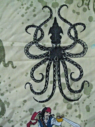 Vintage Disney Pirates of the Caribbean Dead Man's Chest Twin Flat Sheet - Picture 5 of 5