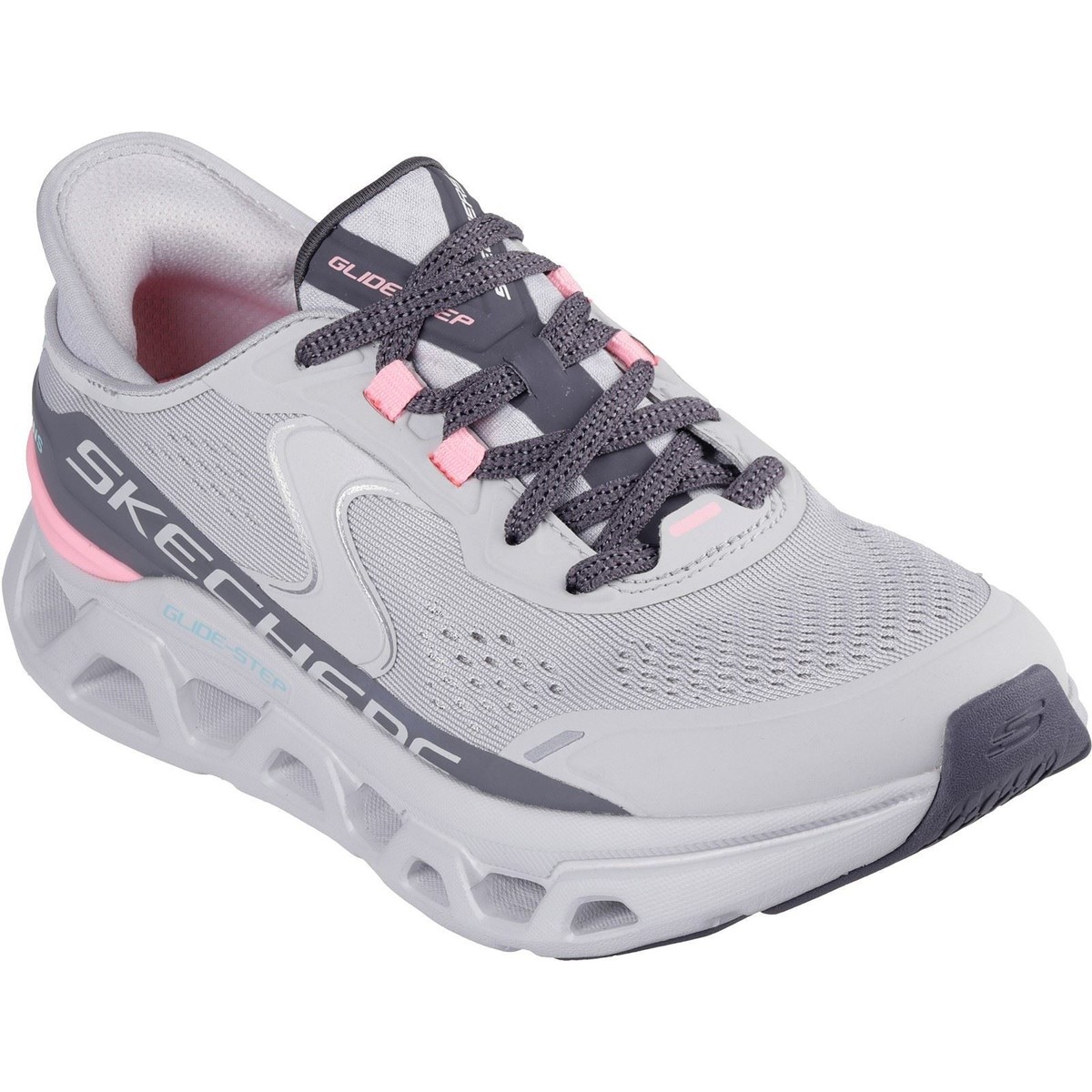 Grey Skechers Pink Trainers Skechers 150092/GYPK RELAXED FIT: D