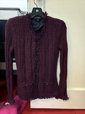 Intermix Size 2 Red/blue Knit Cardigan Jacket Very Gently Used