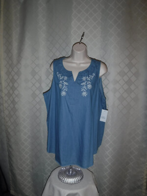 Size Plus Sleeveless Tops Croft & Barrow,Sonoma,Multi Color 100% rayon,100% cott