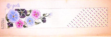 HAND PAINTED PINK BLUE PURPLE FLOWERS NEEDLEPOINT CANVAS 12" X 2 1/4" DESIGN