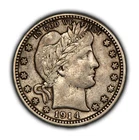 1914 25c Silver Barber Quarter - Luster - Attractive AU - VIDEO - SKU-Z4419
