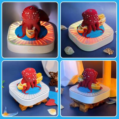 3D Paper Art Octopus Memo Pad Note Gift with Light DIY` L1A3 O2C9