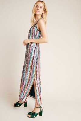 Eva Franco Anthropologie Marguerite Sequined Maxi Slip Dress Rainbow Sz 14 Large | eBay Eva Franco Anthropologie Marguerite Sequined Maxi Slip Dress Rainbow Sz 14 Large | eBay