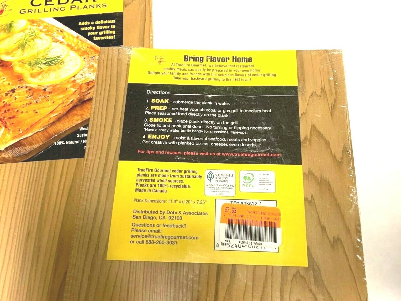 (5) Qty. True Fire Gourmet Cedar Grilling Planks 7"x12" Gas/Charcoal