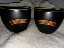 Bailey's Irish Cream MINE/YOURS Mugs Cups Bowl Ceramic Dishes wedding cups