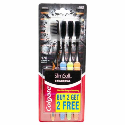 Colgate Slim Soft Charcoal Toothbrush - 4 Pcs (Buy 2 Get 2 Free) - Picture 1 of 7